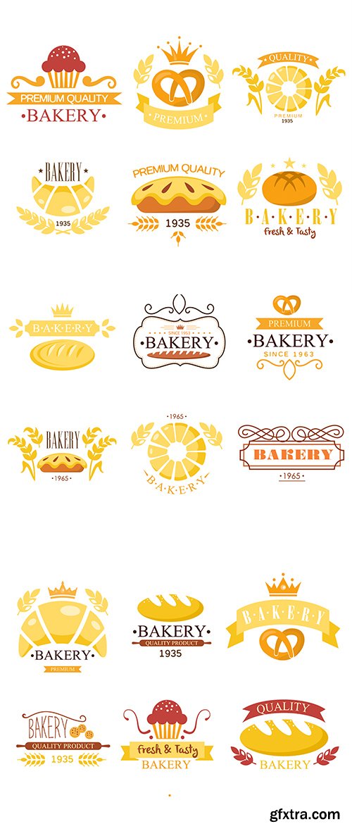 Vintage Bakery Labels Set Vintage Bakery Labels Set