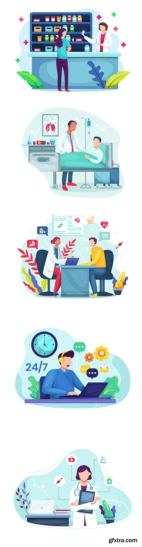 Health Concept Online illustrations Health Concept Online illustrations