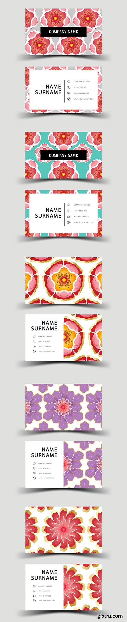 Business Card Design with Flower Background