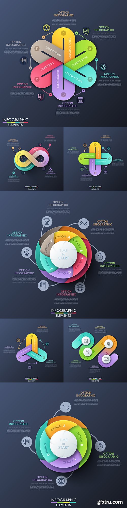 Business infographics options elements collection 147
