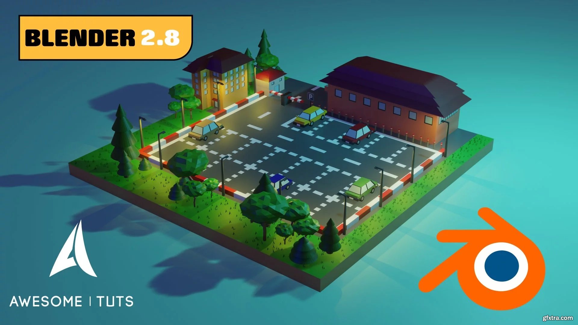 Model A Parking Lot With Blender 2 8 GFxtra