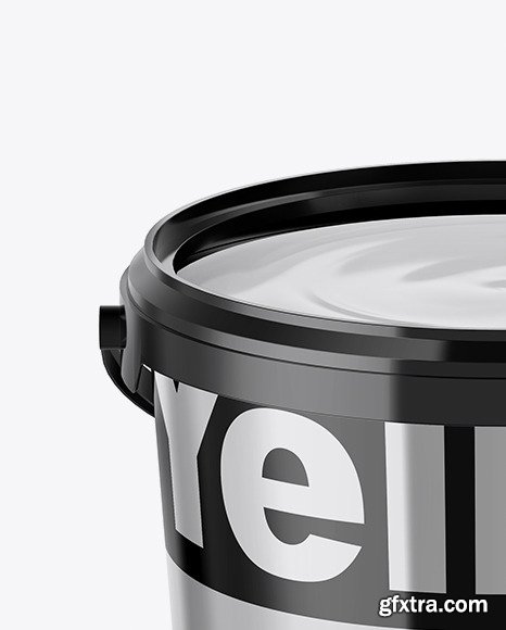 Opened Metallic Paint Bucket Mockup 56469