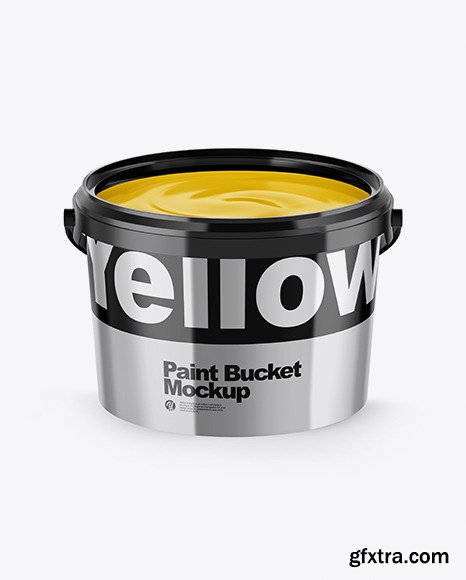 Opened Metallic Paint Bucket Mockup 56469