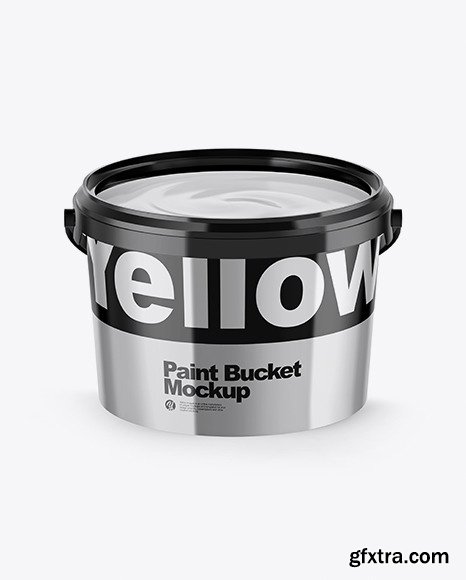 Opened Metallic Paint Bucket Mockup 56469