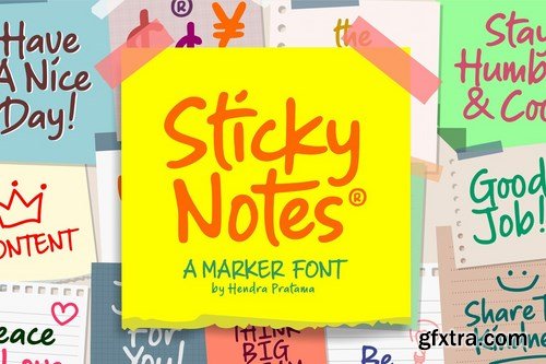 CM - Sticky Notes - Marker Font 4678179 CM - Sticky Notes - Marker Font 4678179