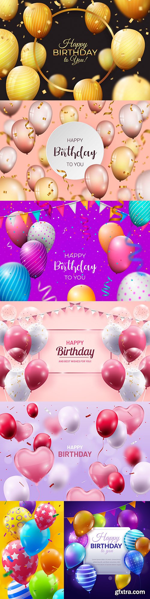 Happy birthday holiday invitation realistic balloons 8

