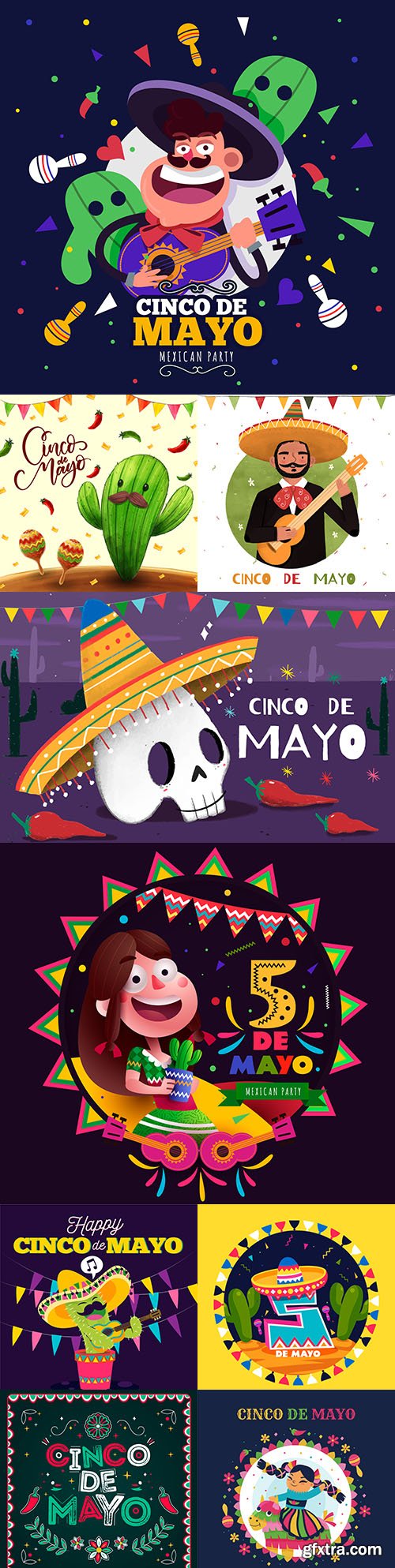 Synco de Mayo Mexican holiday premium illustration 2
