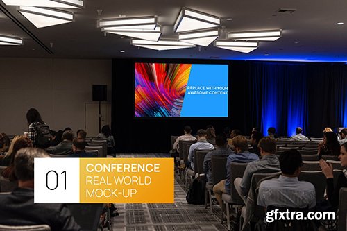 Dark Conference Hall Projector Real World Mock-up Dark Conference Hall Projector Real World Mock-up