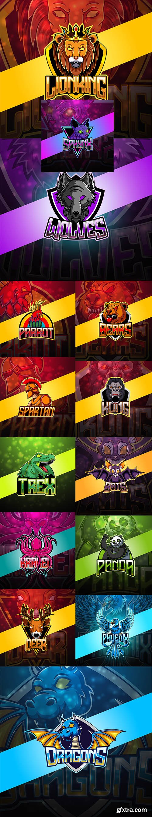 Esport Mascot Logo Template Set