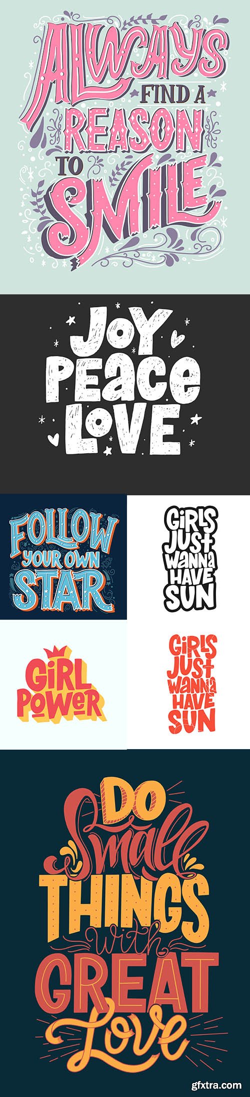 Typography Lettering Vector Set