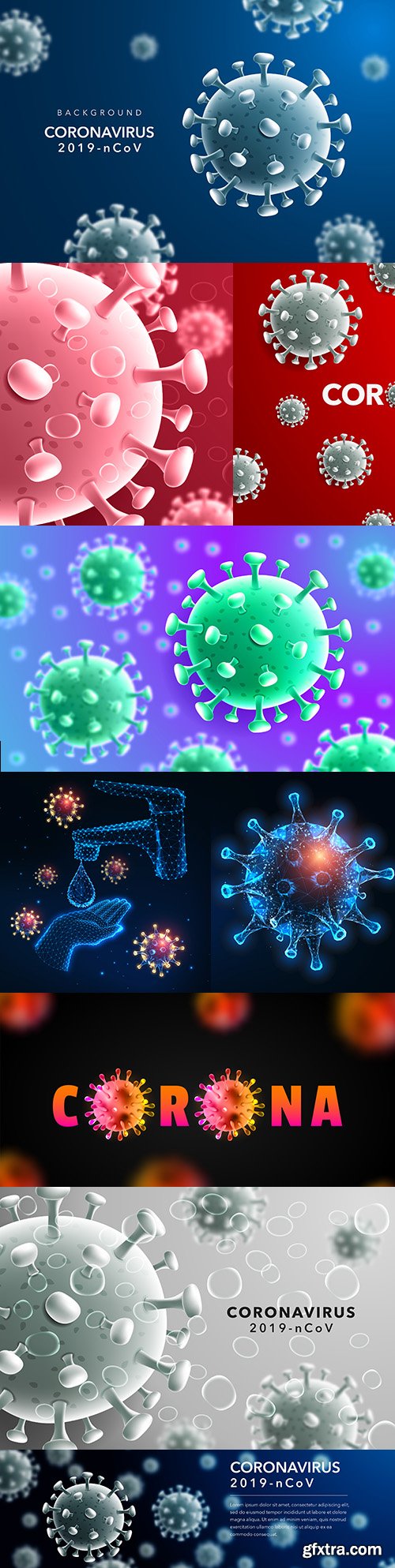Coronavirus 2019-nkov background with coronyrus disease cells 
