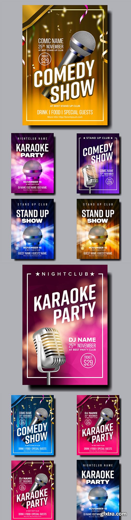 Poster invitation comedy show and Karaoke poster 
