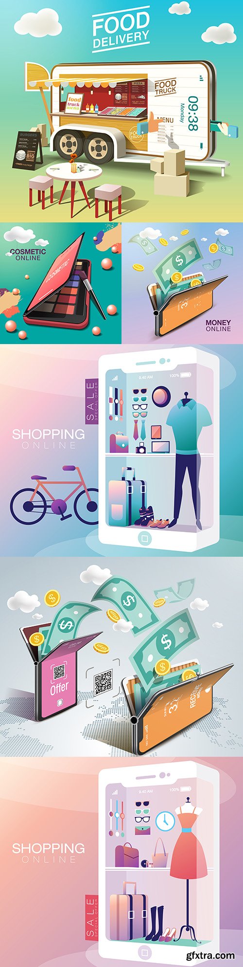 Online shopping and mobile food delivery
