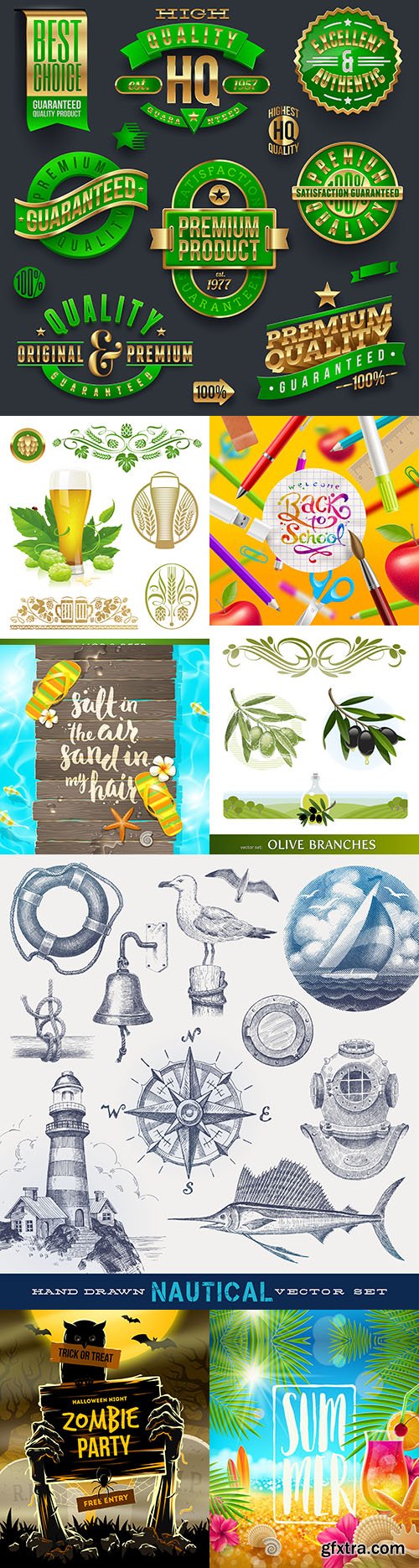 Premium collection emblems, logos and realistic illustrations
