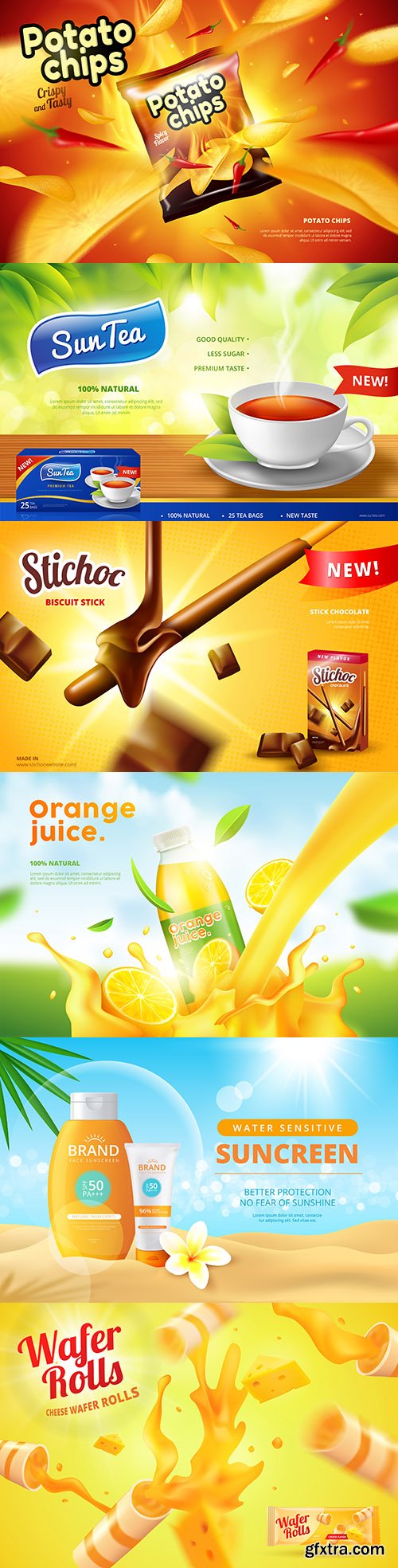 Products and beverages advertising template design

