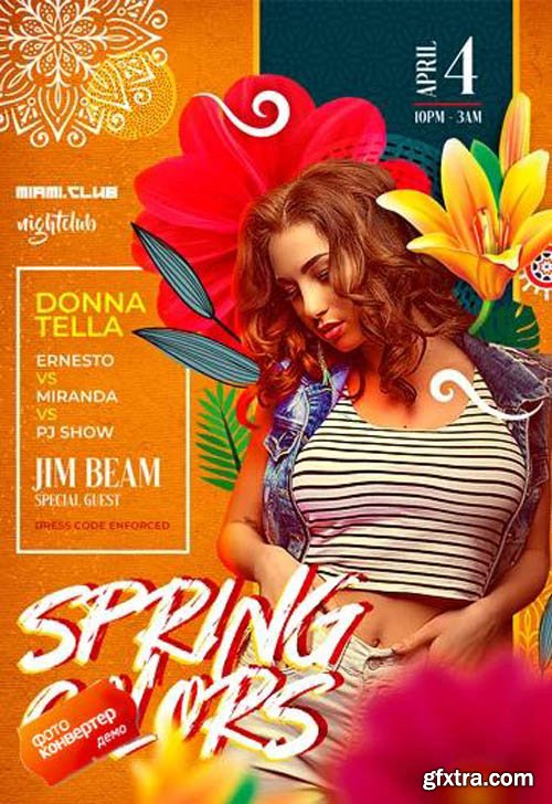 Spring Colors Party V1503 2020 Premium PSD Flyer Template
