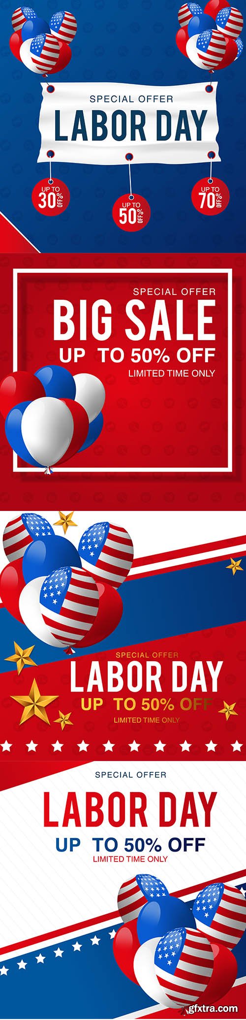 Labor Day Sale Promotion Advertising Template Set