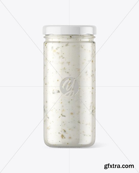 Download Clear Glass Jar With Garlic Sauce Mockup 56624 Gfxtra Yellowimages Mockups