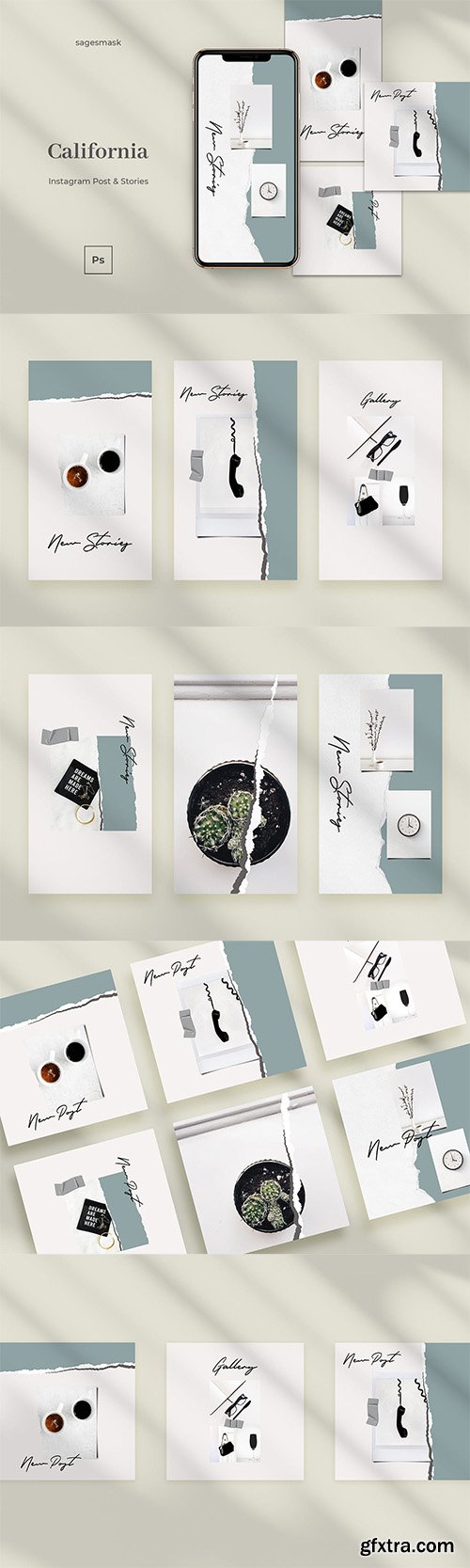 California Instagram Post & Stories