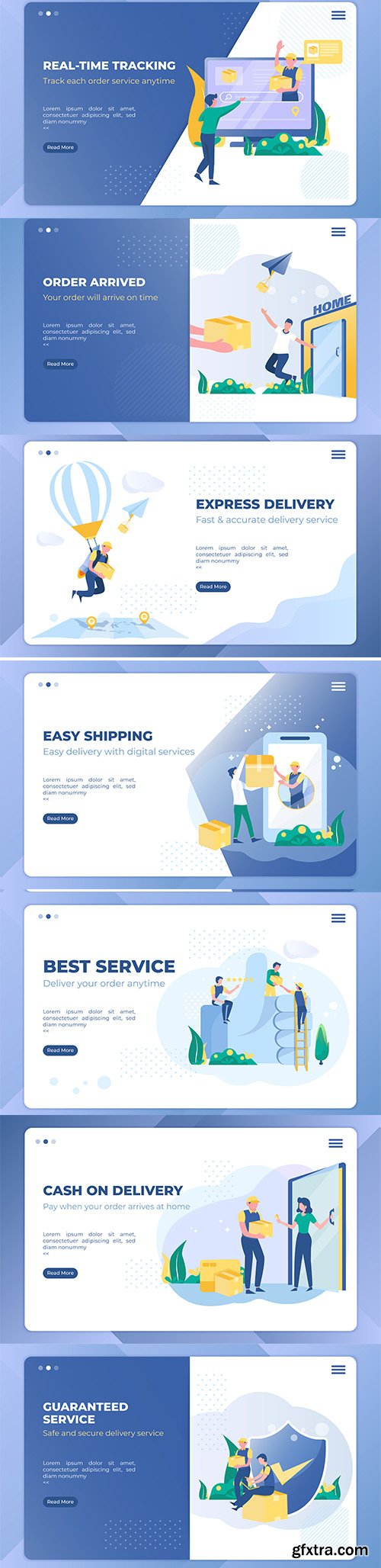 Best Delivery Service Illustration Landing Page Template