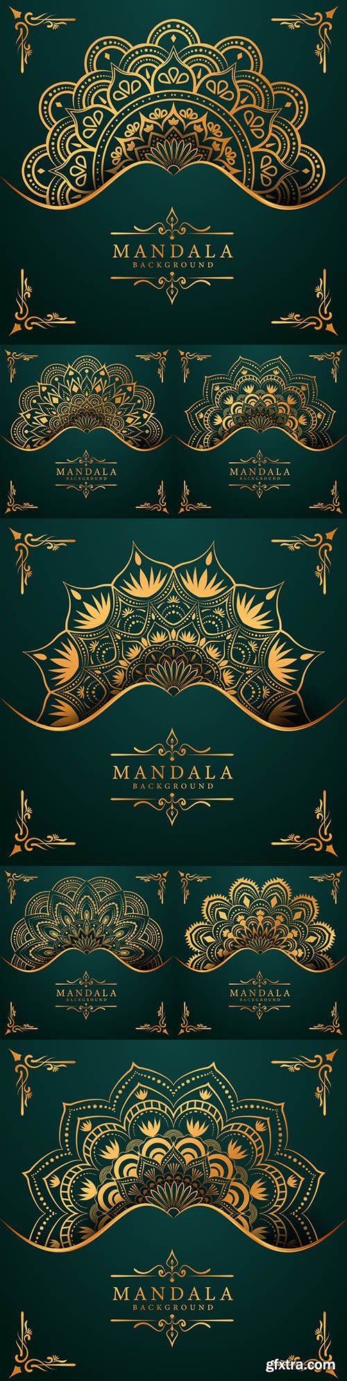 Modern abstract mandala background golden oriental style