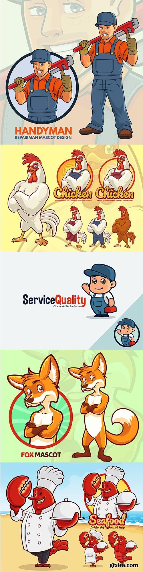 Mascot Logo Design Set