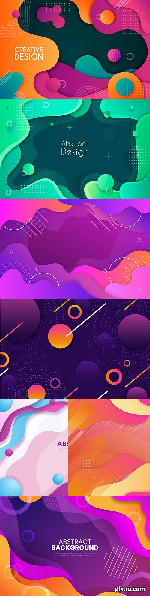 Abstract gradient wave background with colorful shapes 4
