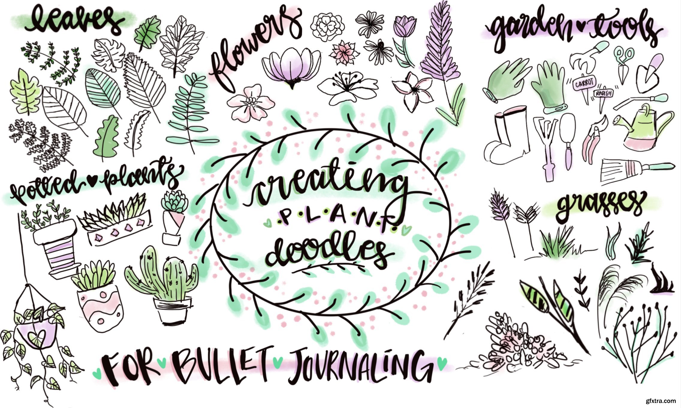 How to draw plant doodles » GFxtra