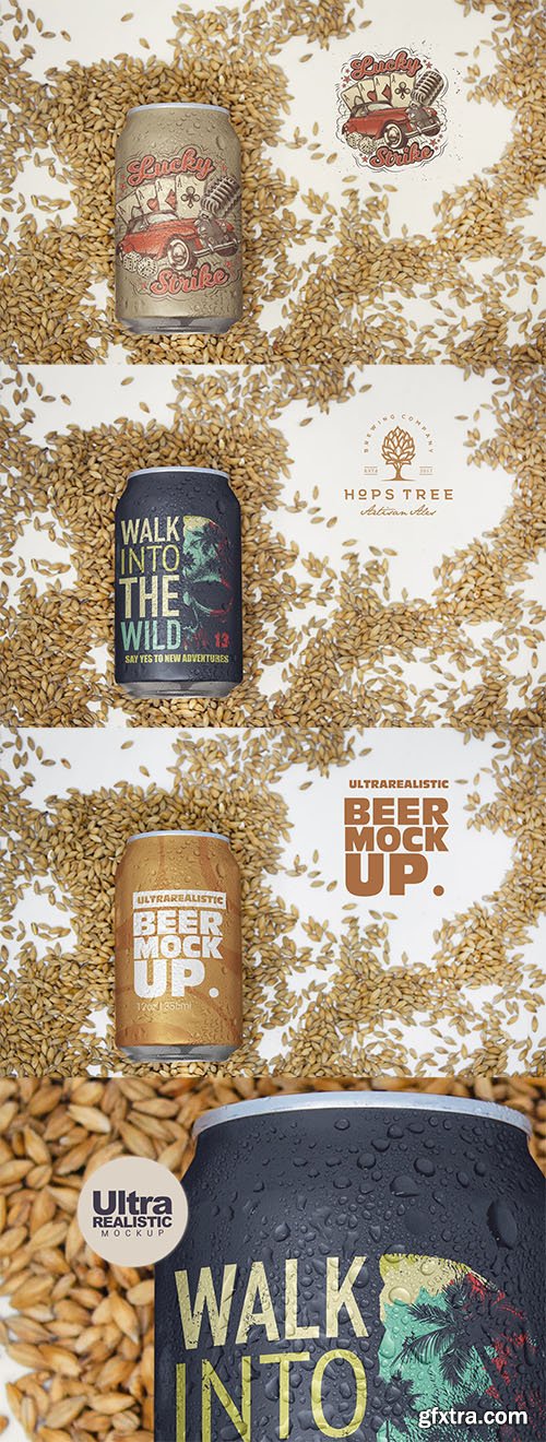 12oz Malt Beer Can Logo Mockup 12oz Malt Beer Can Logo Mockup