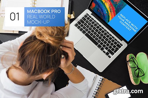 MacBook Pro with Person Real World Mock-up