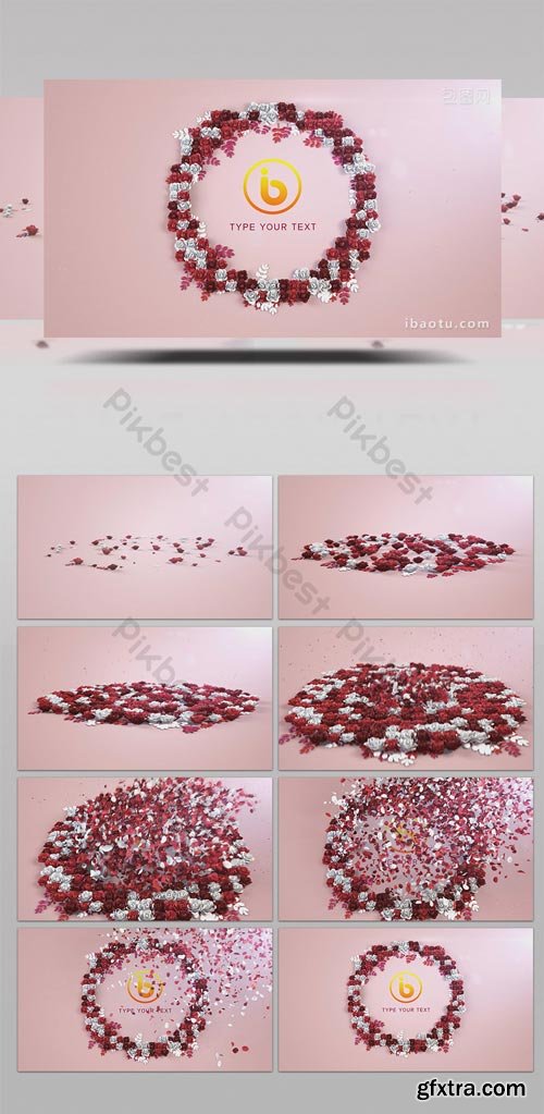 PikBest - Flower petals floating LOGO title AE template - 1617949