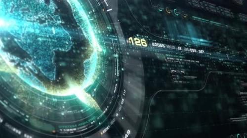 Videohive - Futuristic Holographic Earth Head Up Display