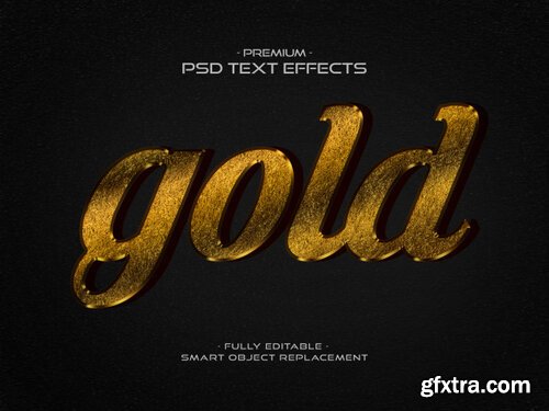 Gold 3d text style effect psd Premium Psd