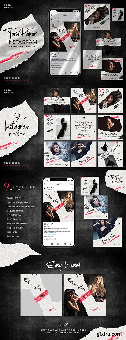 Torn Paper - Fashion Instagram Posts