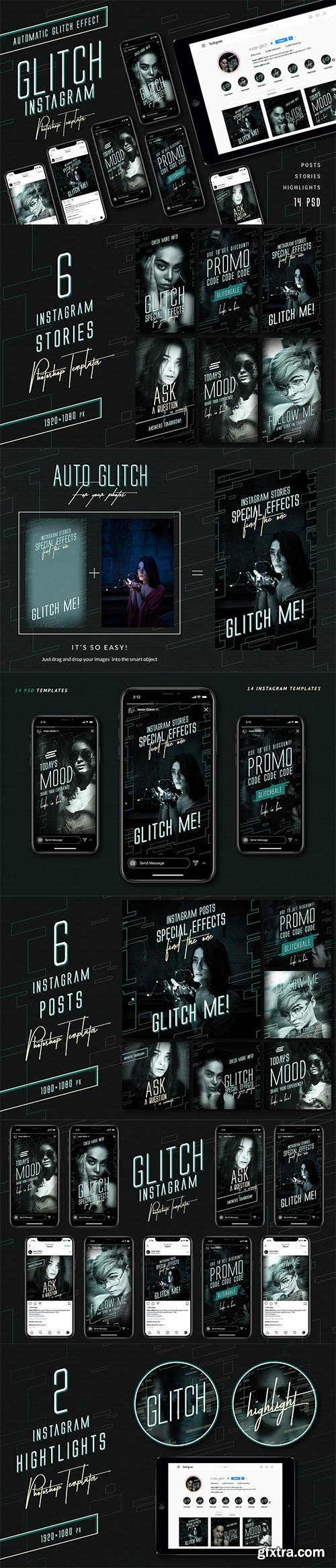 Glitch Instagram Templates