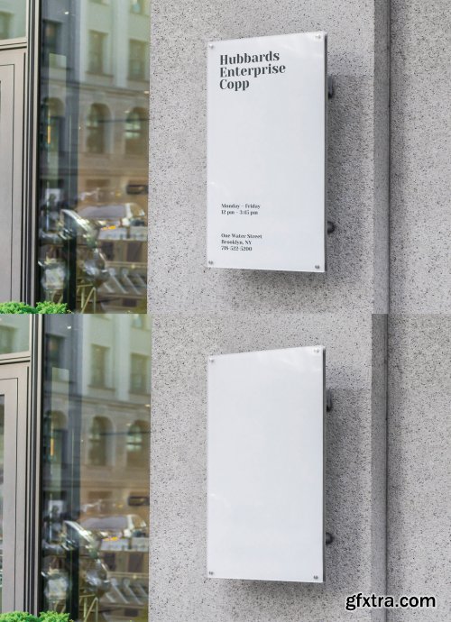 Entrance Logo Mockup Wall Mount Sign Glass 326760701