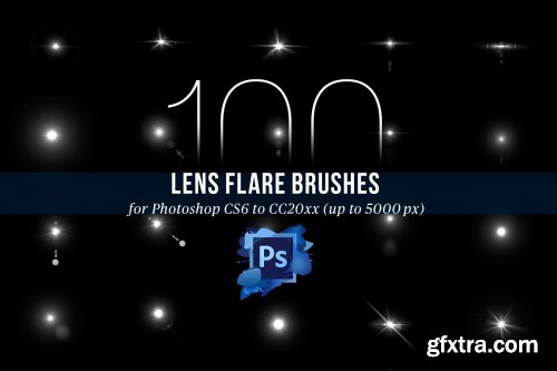 CreativeMarket - 100 PS Lens Flares Brushes Vol 2 4443134