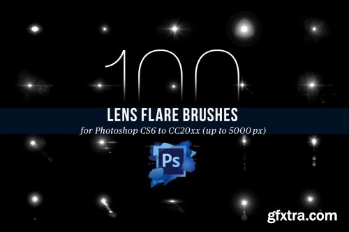 CreativeMarket - 100 PS Lens Flares Brushes Vol 2 4443134