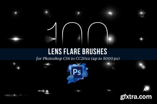 CreativeMarket - 100 PS Lens Flares Brushes Vol 2 4443134