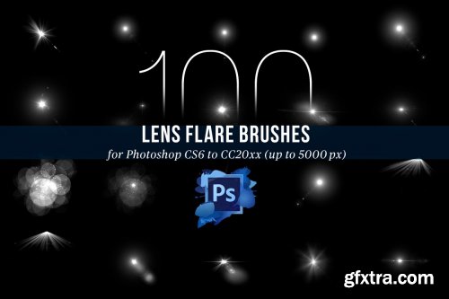 CreativeMarket - 100 PS Lens Flares Brushes Vol 2 4443134