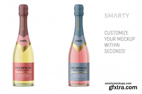 CreativeMarket - Champagne bottle mockup 4570594