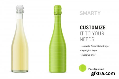 CreativeMarket - Champagne bottle mockup 4570594