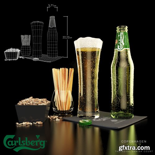 Cgtrader - Carlsberg beer and snacks 3D model