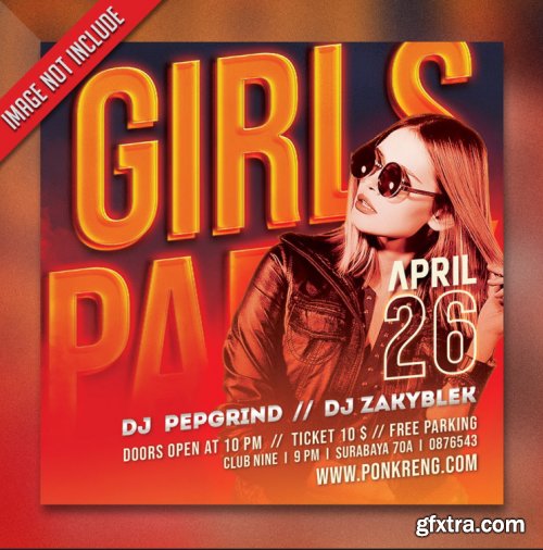 Girls night party flyer template