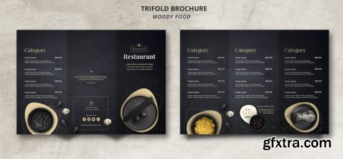 Moody food creative trifold brochure template