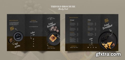 Moody food creative trifold brochure template