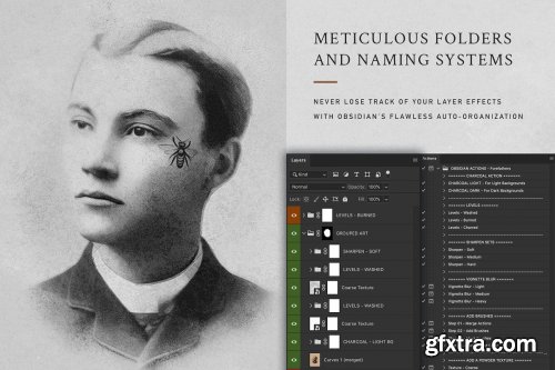 CreativeMarket - OBSIDIAN Charcoal Photoshop Actions 4530907