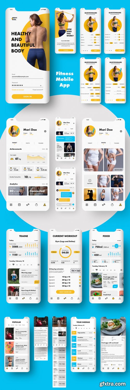 Ui Kit for Mobile Fitness App 328574706