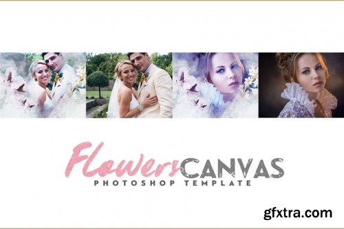 CreativeMarket - Flowers Canvas Photo Template 4604381