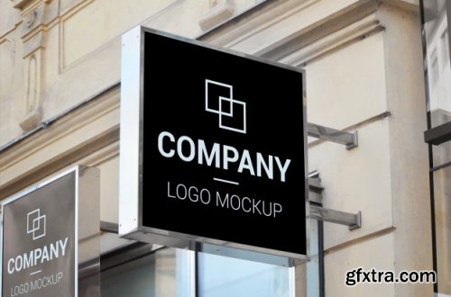 Company sign street mockup